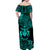 Solomon Islands Off Shoulder Long Dress Unique Vibes - Turquoise NO.1 LT8 - Polynesian Pride