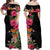 Hawaii Flowers Mix Tribal Pattern Off Shoulder Long Dress LT6 Women Art - Polynesian Pride