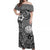 Marshall Islands Off Shoulder Long Dress Simple Style - Grey LT8 - Polynesian Pride