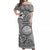 Marshall Islands Off Shoulder Long Dress Unique Vibes - Grey LT8 - Polynesian Pride