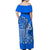 Hawaii Pineapple Off Shoulder Long Dress Polynesian Blue Style LT6 - Polynesian Pride