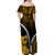 Wallis and Futuna Off Shoulder Long Dress Polynesian Style Gold Color LT6 - Polynesian Pride