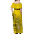 Hawaii Ukulele Off Shoulder Long Dress Polynesian Yellow Style LT6 - Polynesian Pride