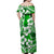 Hibiscus Off Shoulder Long Dress Fiji Patterns Green LT6 - Polynesian Pride