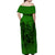 Hawaii King Off Shoulder Long Dress Polynesian Green Style LT6 - Polynesian Pride