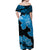 Guam Off Shoulder Long Dress Hibiscus Light Blue Style LT6 - Polynesian Pride