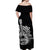 Hawaii Ukulele Off Shoulder Long Dress Polynesian Black Style LT6 - Polynesian Pride