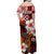 Hawaii Tiki Off Shoulder Long Dress Red Style LT6 - Polynesian Pride