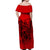 Hawaii King Off Shoulder Long Dress Polynesian Red Style LT6 - Polynesian Pride