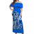 Hawaii Hula Girl Off Shoulder Long Dress Polynesian Blue Style LT6 Long Dress Blue - Polynesian Pride