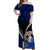 Northern Mariana Islands Off Shoulder Long Dress Polynesian Style Blue Color LT6 Women Blue - Polynesian Pride