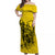 Hawaii King Off Shoulder Long Dress Polynesian Yellow Style LT6 Long Dress Yellow - Polynesian Pride