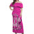 Hawaii Tiki Off Shoulder Long Dress Polynesian Pink Style LT6 Long Dress Pink - Polynesian Pride