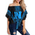 Nihoa Island Polynesian Off Shoulder Waist Wrap Top - Comely Style - AH Female Blue - Polynesian Pride