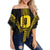 Oahu Island Polynesian Off Shoulder Waist Wrap Top - Comely Style - AH Female Yellow - Polynesian Pride