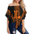 Lanai Island Polynesian Off Shoulder Waist Wrap Top - Comely Style - AH Female Orange - Polynesian Pride