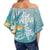 Hawaii Polynesian Turtles Plumeria Tropical Off Shoulder Waist Wrap Top - Winter Style - AH - Polynesian Pride