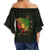 Hawaii Warrior Hibiscus Polynesian Off Shoulder Waist Wrap Top - Flo Style - AH - Polynesian Pride