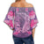 Hawaii Shark Turtle Hibiscus Off Shoulder Waist Wrap Top - Wreath Style - AH - Polynesian Pride