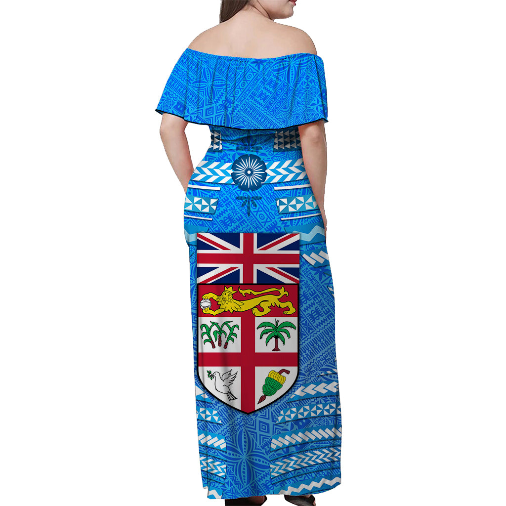 Fiji Day Off Shoulder Long Dress Independence Anniversary Creative Style LT8 - Polynesian Pride