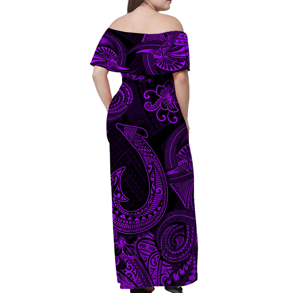 Hawaii Fish Hook Polynesian Matching Dress and Hawaiian Shirt Matching Couples Outfit Unique Style Purple LT8 - Polynesian Pride