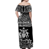 Solomon Islands Off Shoulder Long Dress Unique Vibes - Black LT8 - Polynesian Pride
