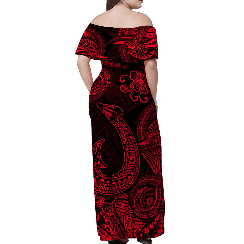 Hawaii Fish Hook Polynesian Matching Dress and Hawaiian Shirt Matching Couples Outfit Unique Style Red LT8 - Polynesian Pride