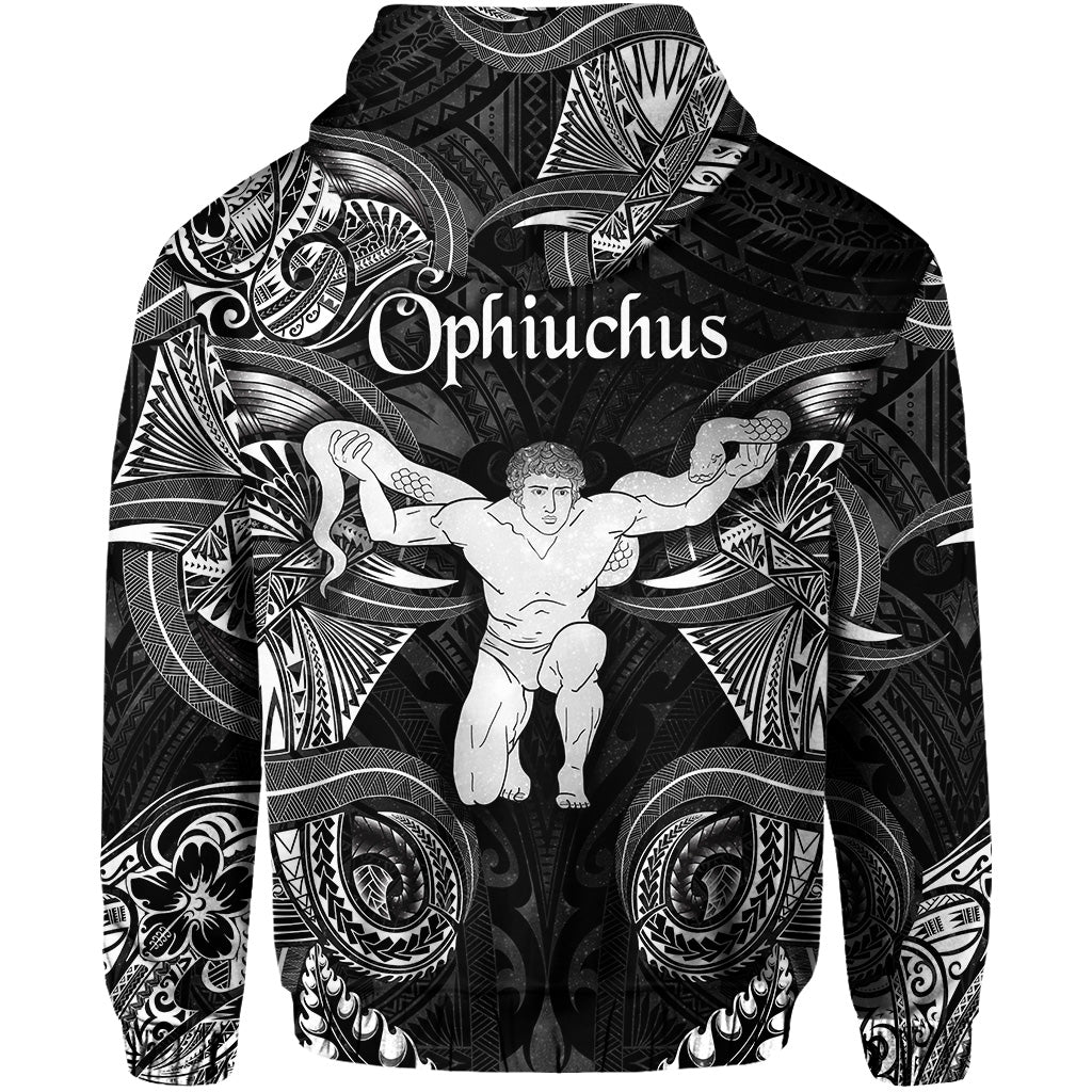 Ophiuchus Zodiac Polynesian Zip Hoodie Unique Style Black LT8 - Polynesian Pride
