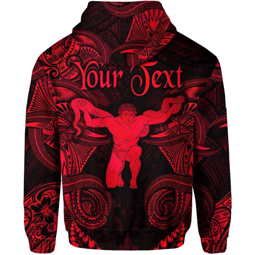 Custom Ophiuchus Zodiac Polynesian Zip Hoodie Unique Style Red LT8 - Polynesian Pride