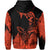 Hawaii Polynesian Hoodie Warrior Ikaika Benjamin Style Orange - Polynesian Pride