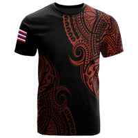 Personalized Hawaii Map Polynesian Warrior Ikaika Unisex T Shirt William Style Orange - Polynesian Pride