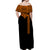 Hawaii Polynesian Tribal Off Shoulder Dress Orange - LT12 - Polynesian Pride