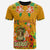 Hawaii All Over T Shirt Aloha Hawaii Tiki Statue (Orange) Unisex Orange - Polynesian Pride