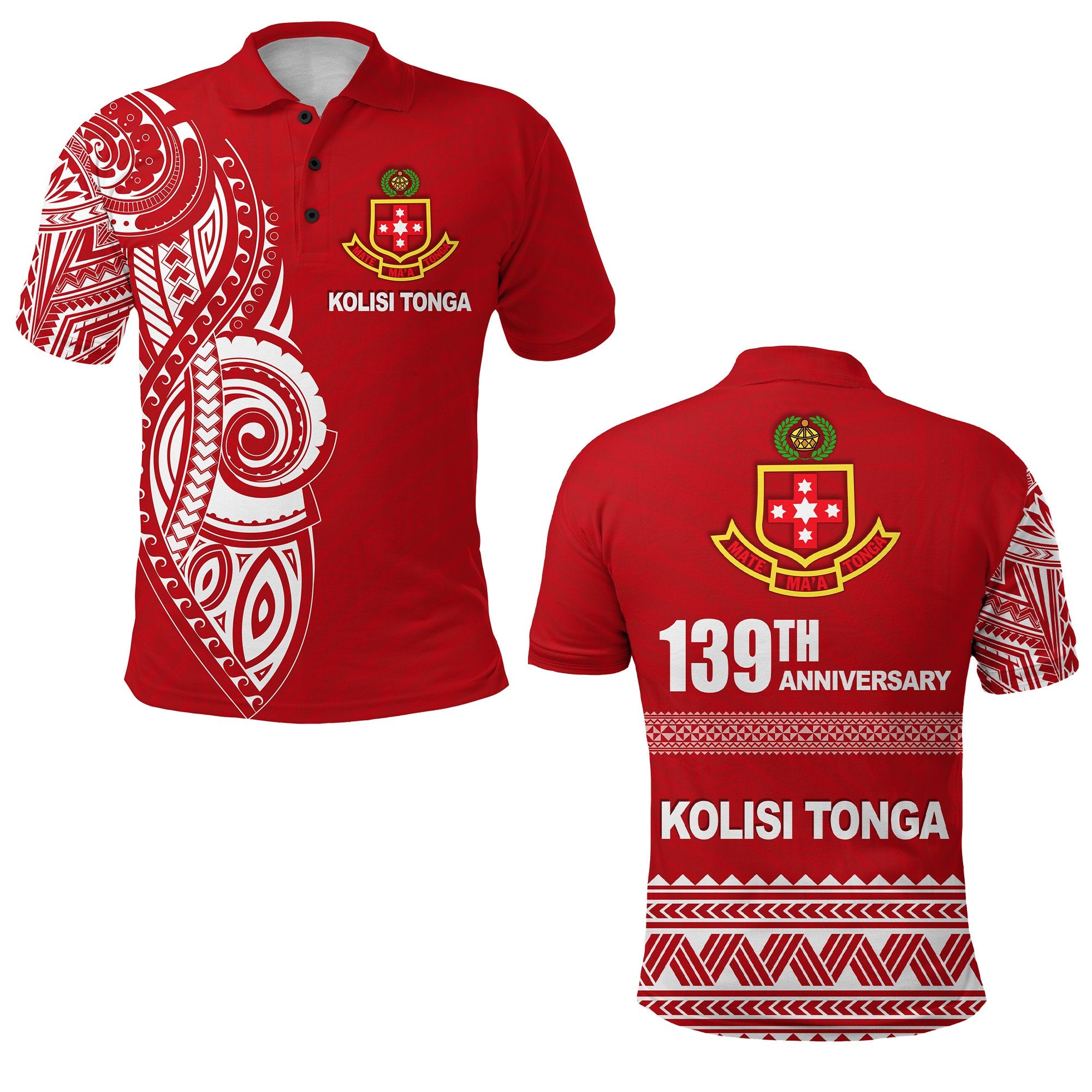 Kolisi Tonga Polo Shirt Happy Anniversary Unisex Red - Polynesian Pride