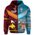 Custom Papua New Guinea Fiji Zip Hoodie Polynesian Tapa Together Bright Color, Custom Text and Number LT8 - Polynesian Pride