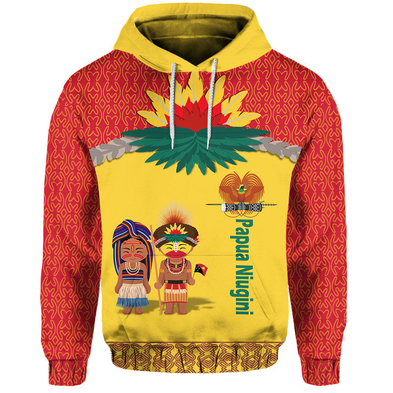 Papua New Guinea Hoodie Indigenous PNG Huli Tapa Style LT9 Hoodie Yellow - Polynesian Pride