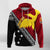 Custom Papua New Guinea Bird of Paradise with Polynesian Pattern Hoodie LT7 Unisex Red - Polynesian Pride