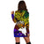 Papua New Guinea Women Hoodie Dress - Rainbow Polynesian Pattern - Polynesian Pride