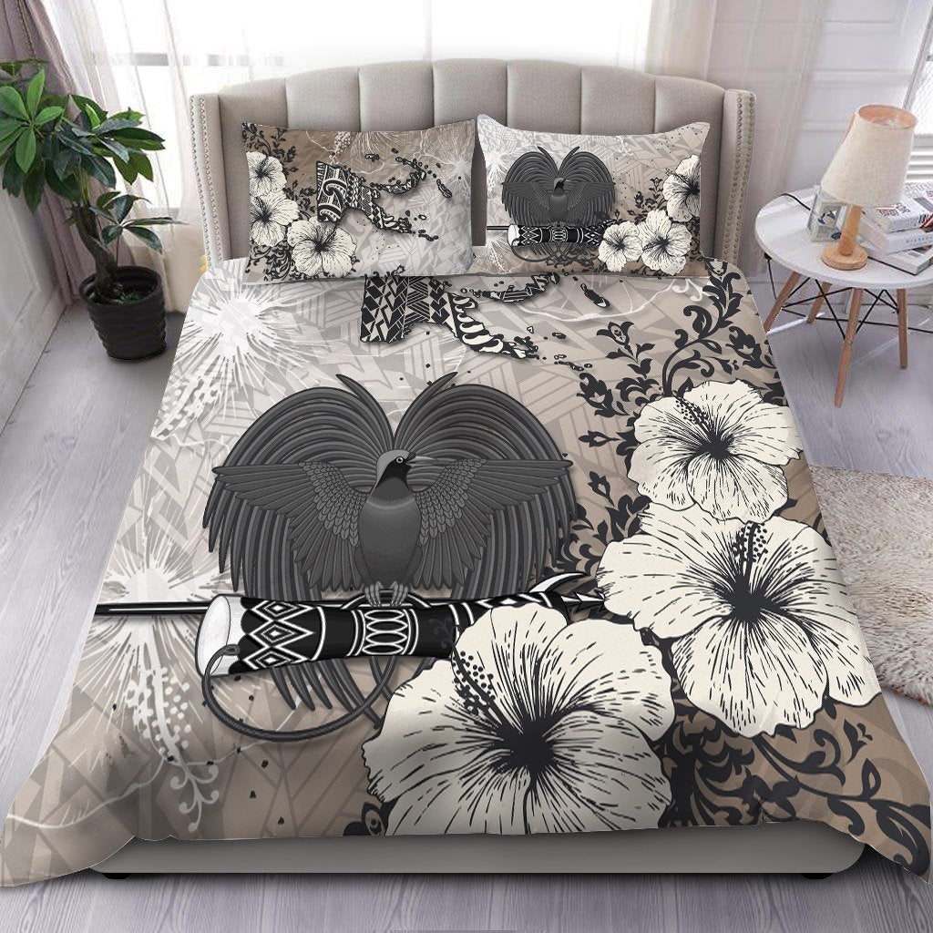 Papua New Guinea Bedding Set - Vintage Luxury Floral Style Nude - Polynesian Pride