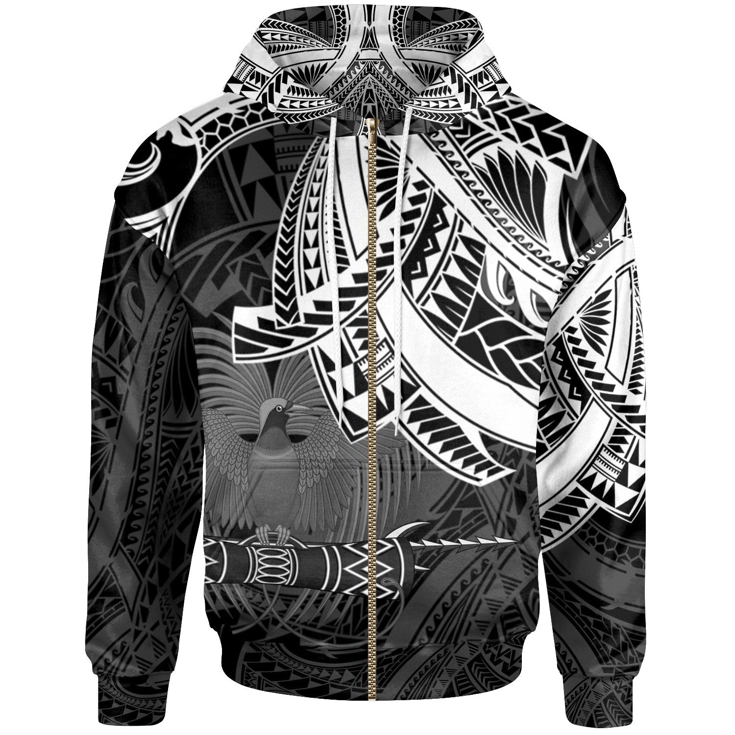 Papua New Guinea Zip Hoodie Life Style Unisex Red Black - Polynesian Pride