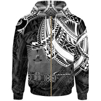 Papua New Guinea Zip Hoodie Life Style Unisex Red Black - Polynesian Pride