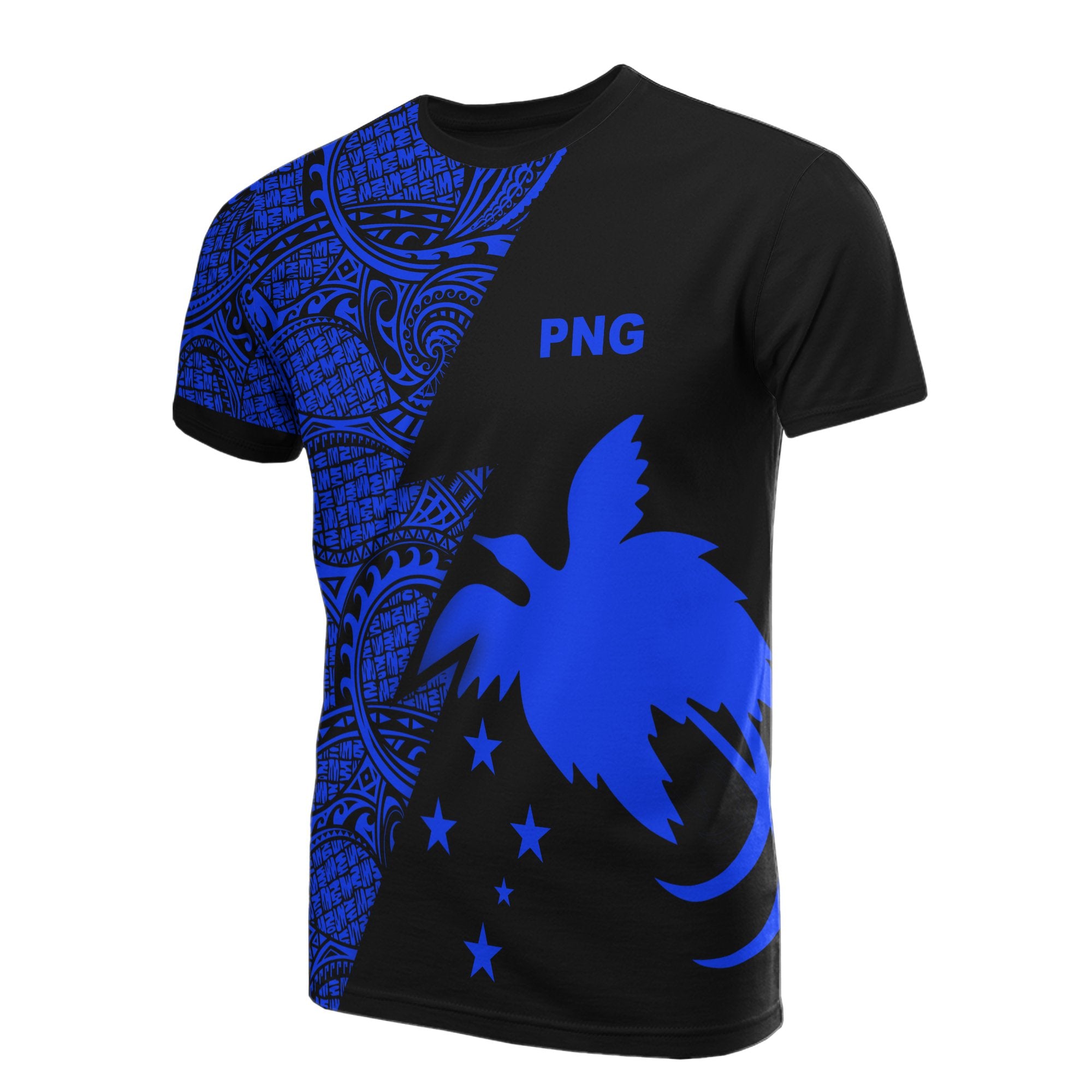Papua New Guinea T Shirt Polynesian Pattern Blue Flash Style Unisex Blue - Polynesian Pride