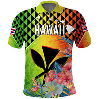 Hawaii Polo Shirt Hawaiian Tribal Kanaka Maoli Hibiscus LT14 Adult Reggae - Polynesian Pride
