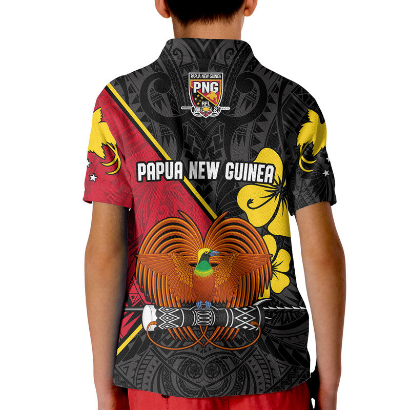 The Kumuls PNG Polo Shirt KID Papua New Guinea Polynesian Dynamic Style Black LT14 - Polynesian Pride