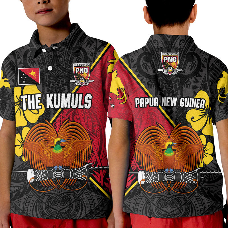 The Kumuls PNG Polo Shirt Papua New Guinea Polynesian Dynamic Style Black LT14 Black - Polynesian Pride