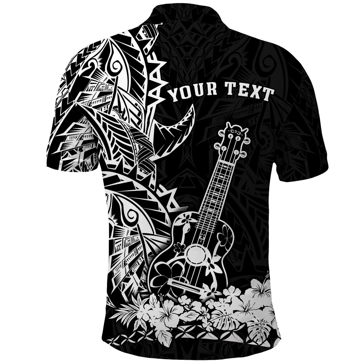 Custom Hawaii Polynesian Polo Shirt White Ukulele LT13 - Polynesian Pride