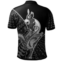 Vanuatu Polo Shirt Octopus Style White Color - Polynesian Pride