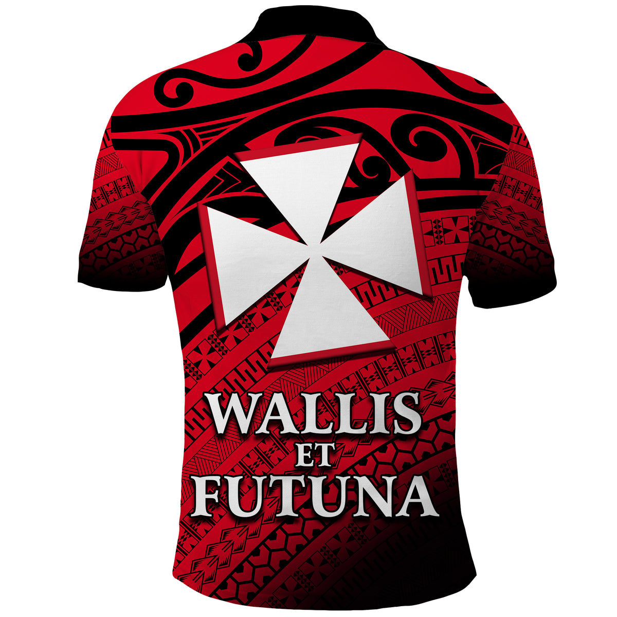 Custom Uvea Chiefdom Wallis et Futuna Polo Shirt Polynesian Pattern and Flag LT13 - Polynesian Pride