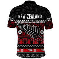 New Zealand Silver Fern Christmas Polo Shirt Maori Meri Kirihimete LT13 - Polynesian Pride