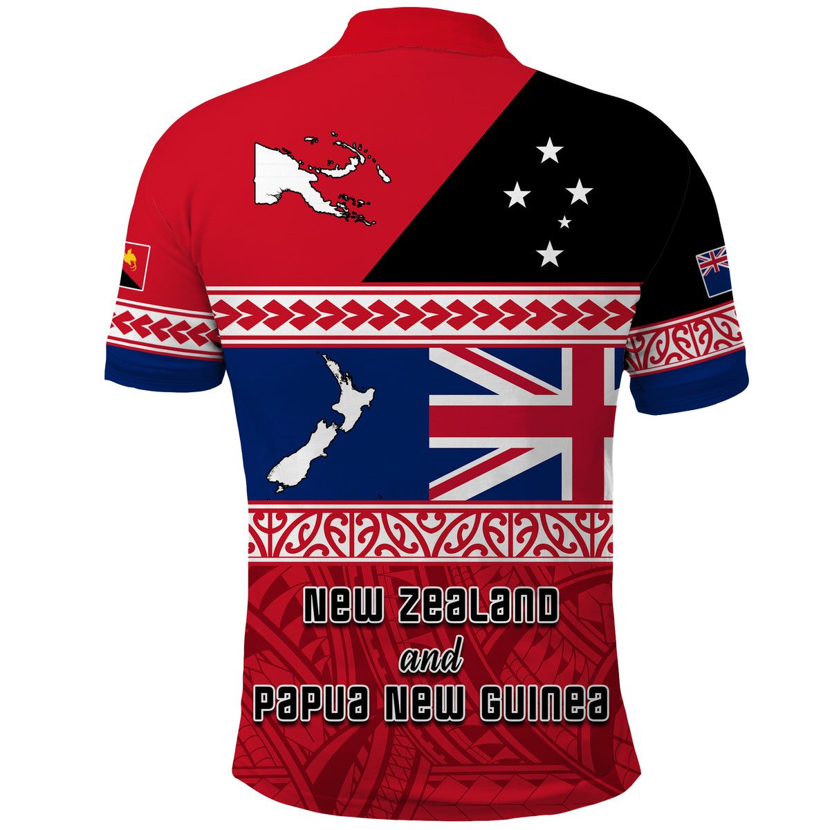 Custom Papua New Guinea New Zealand Polo Shirt Polynesian PNG and NZ LT13 - Polynesian Pride